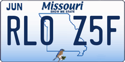 MO license plate RL0Z5F