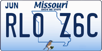 MO license plate RL0Z6C