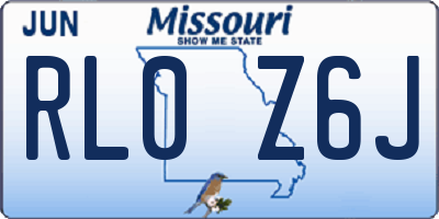 MO license plate RL0Z6J