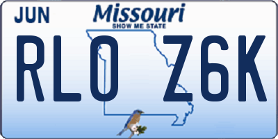 MO license plate RL0Z6K