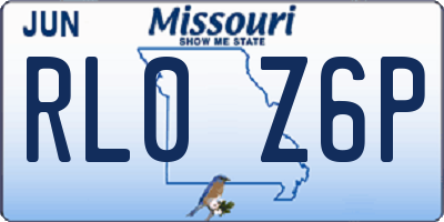 MO license plate RL0Z6P