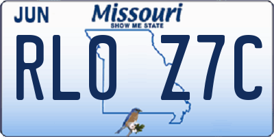 MO license plate RL0Z7C