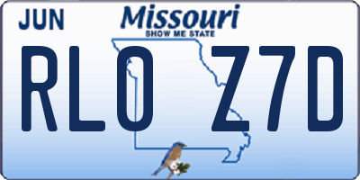 MO license plate RL0Z7D