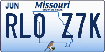 MO license plate RL0Z7K