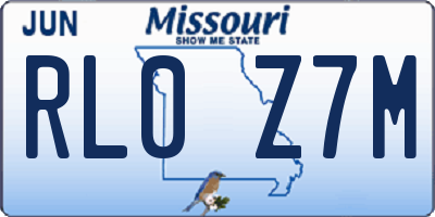 MO license plate RL0Z7M