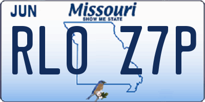 MO license plate RL0Z7P