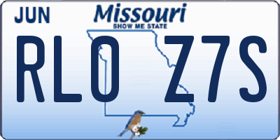 MO license plate RL0Z7S