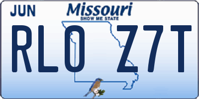 MO license plate RL0Z7T