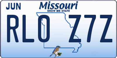 MO license plate RL0Z7Z