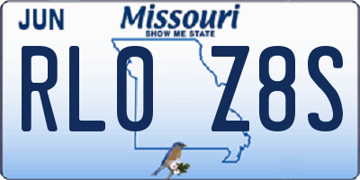 MO license plate RL0Z8S