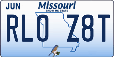 MO license plate RL0Z8T
