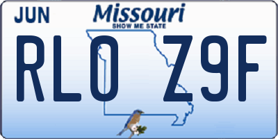 MO license plate RL0Z9F