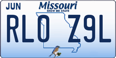 MO license plate RL0Z9L