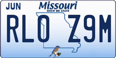 MO license plate RL0Z9M