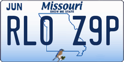 MO license plate RL0Z9P