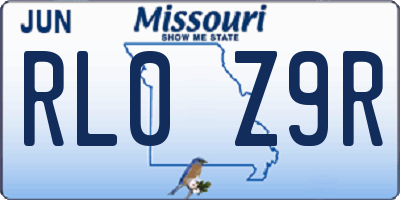 MO license plate RL0Z9R