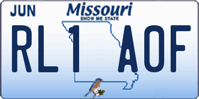 MO license plate RL1A0F