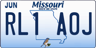 MO license plate RL1A0J