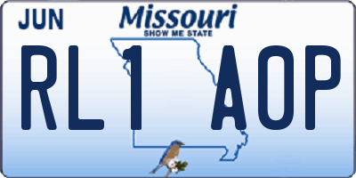 MO license plate RL1A0P