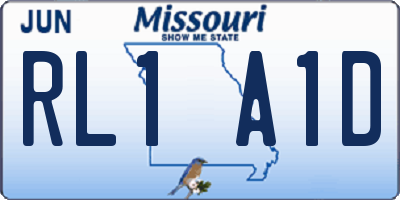MO license plate RL1A1D