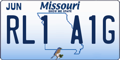 MO license plate RL1A1G