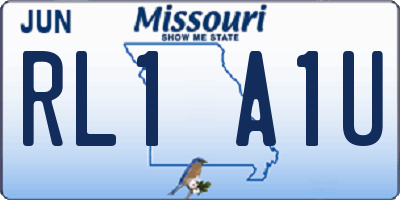 MO license plate RL1A1U