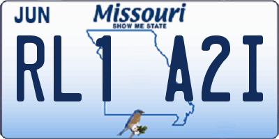 MO license plate RL1A2I
