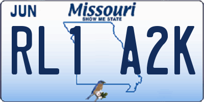 MO license plate RL1A2K