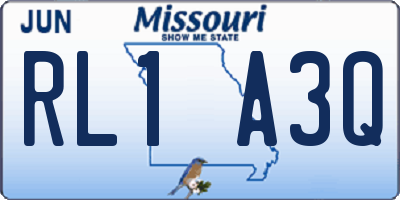 MO license plate RL1A3Q