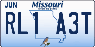 MO license plate RL1A3T