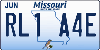 MO license plate RL1A4E