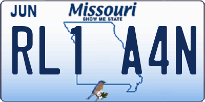 MO license plate RL1A4N