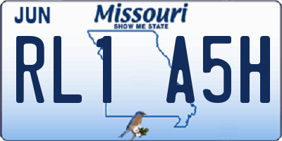 MO license plate RL1A5H