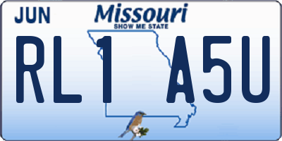 MO license plate RL1A5U