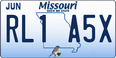 MO license plate RL1A5X