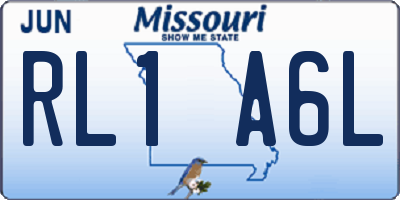 MO license plate RL1A6L