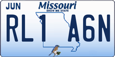 MO license plate RL1A6N