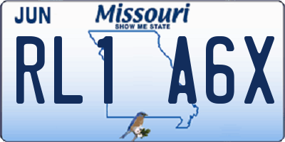 MO license plate RL1A6X