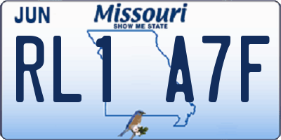 MO license plate RL1A7F