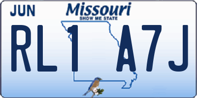 MO license plate RL1A7J