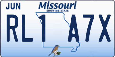 MO license plate RL1A7X