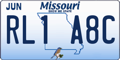 MO license plate RL1A8C