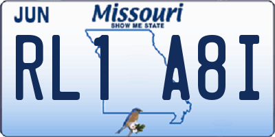 MO license plate RL1A8I
