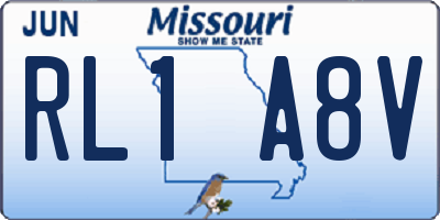MO license plate RL1A8V