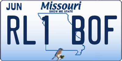 MO license plate RL1B0F