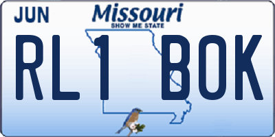 MO license plate RL1B0K