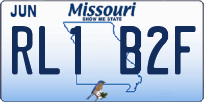 MO license plate RL1B2F