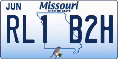 MO license plate RL1B2H