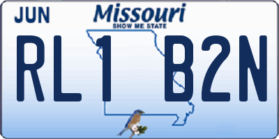 MO license plate RL1B2N