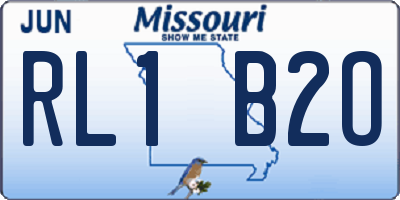 MO license plate RL1B2O